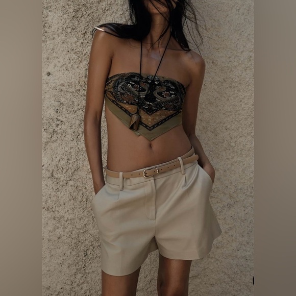 Zara Beige Women's Bermudas - Picture 2 of 16